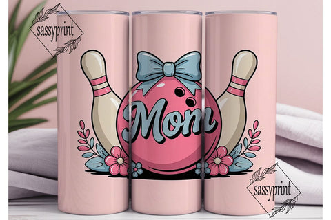 Bowling Mom 20oz Tumbler Wrap Sublimation sassyprint 