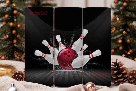 Bowling Scatter Action 20oz Tumbler Wrap Sublimation DesignSVG 