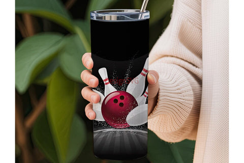 Bowling Scatter Action 20oz Tumbler Wrap Sublimation DesignSVG 