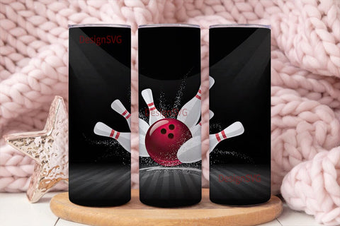 Bowling Scatter Action 20oz Tumbler Wrap Sublimation DesignSVG 