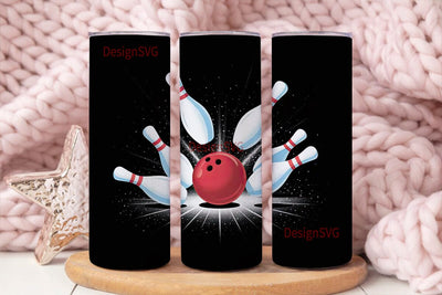Bowling Scatter Action 20oz Tumbler Wrap Sublimation DesignSVG 