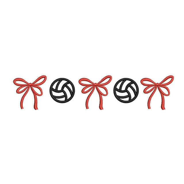Bows and Balls Embroidery Design, Sports Embroidery File, 4 sizes, Instant Download Embroidery/Applique DESIGNS Nino Nadaraia 