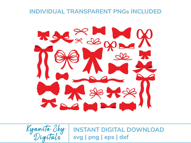 Bows SVG Bundle ribbon and string bow shapes - So Fontsy