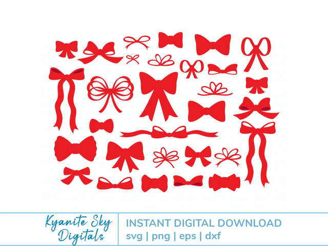 Bows SVG Bundle ribbon and string bow shapes SVG Kyanite Sky Digitals 