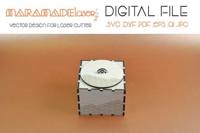 Box Deco Square Vector File 4 Laser Cutter. SVG MaramadeLaser 