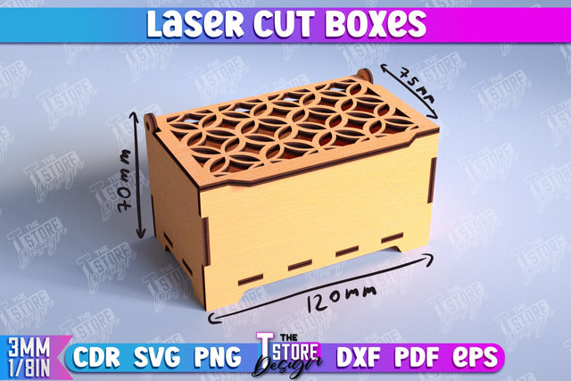 Box Laser Cut | Jewelry Box | Storage Box | Gift Box | Organizer | CNC File SVG The T Store Design 