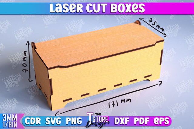 Box Laser Cut | Jewelry Box | Storage Box | Gift Box | Organizer | CNC File SVG The T Store Design 