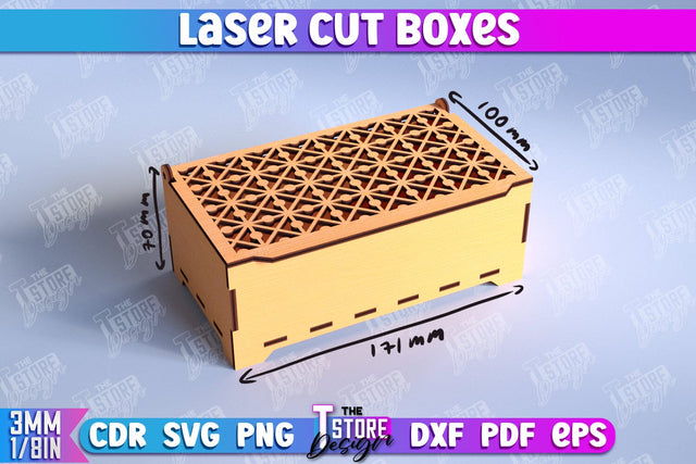 Box Laser Cut | Jewelry Box | Storage Box | Gift Box | Organizer | CNC File SVG The T Store Design 