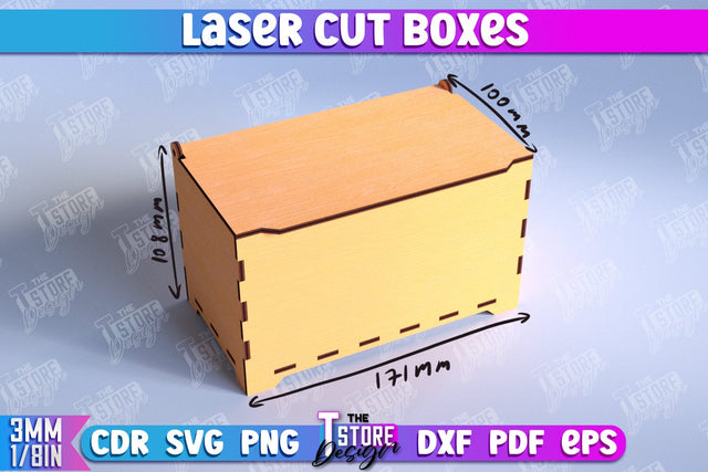Box Laser Cut | Jewelry Box | Storage Box | Gift Box | Organizer | CNC File SVG The T Store Design 
