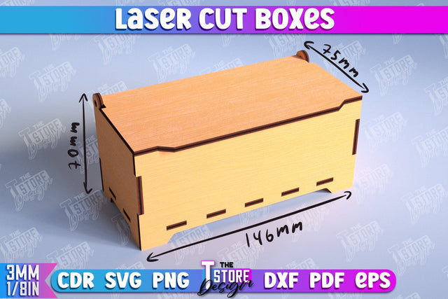 Box Laser Cut | Jewelry Box | Storage Box | Gift Box | Organizer | CNC File SVG The T Store Design 