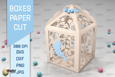 Box Paper Cut. 3D Gift Box SVG. Favor Box Paper Cut 3D Paper Evgenyia Guschina 