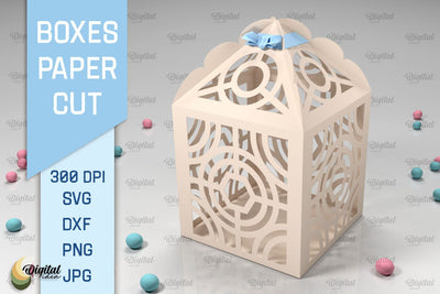 Box Paper Cut. 3D Gift Box SVG. Favor Box Paper Cut 3D Paper Evgenyia Guschina 