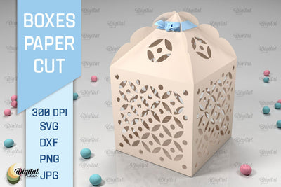 Box Paper Cut. 3D Gift Box SVG. Favor Box Paper Cut 3D Paper Evgenyia Guschina 