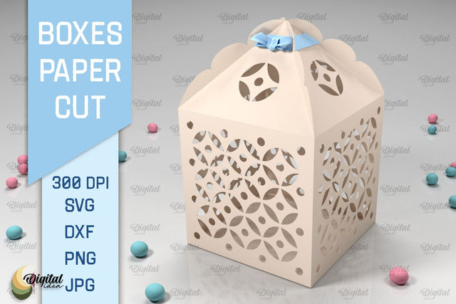 Box Paper Cut. 3D Gift Box SVG. Favor Box Paper Cut 3D Paper Evgenyia Guschina 