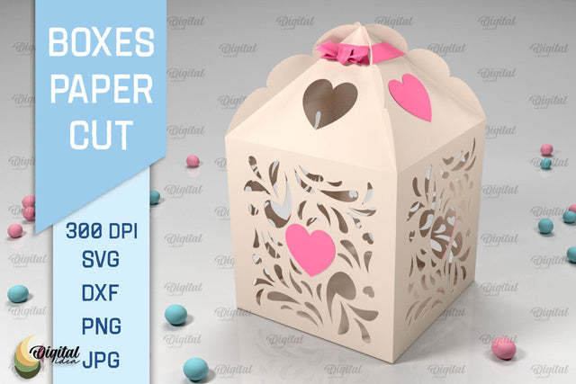 Box Paper Cut. 3D Gift Box SVG. Favor Box Paper Cut 3D Paper Evgenyia Guschina 