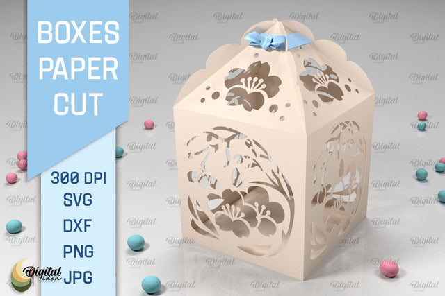 Box Paper Cut. 3D Gift Box SVG. Favor Box Paper Cut 3D Paper Evgenyia Guschina 