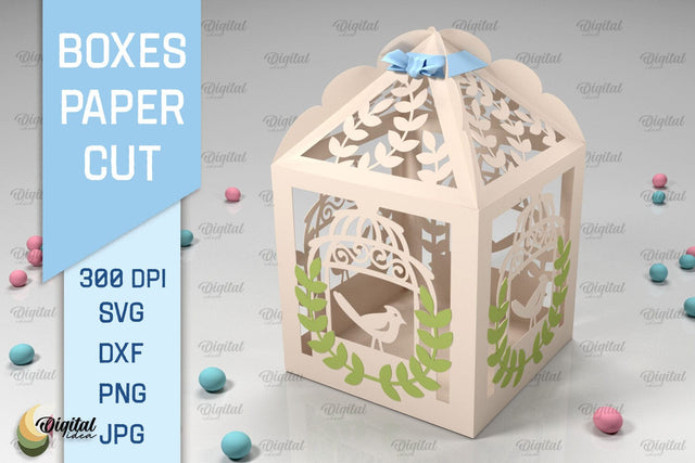 Box Paper Cut. 3D Gift Box SVG. Favor Box Paper Cut 3D Paper Evgenyia Guschina 
