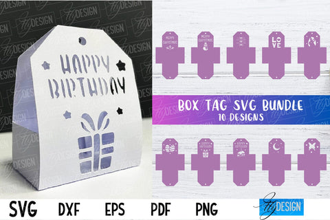 Box Tag SVG | Paper Cut Design | SVG File SVG Fly Design 
