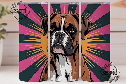 Boxer Dog 20oz Tumbler Wrap Sublimation sassyprint 