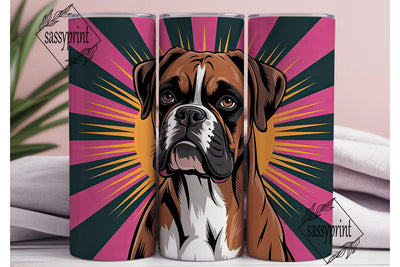 Boxer Dog 20oz Tumbler Wrap Sublimation sassyprint 