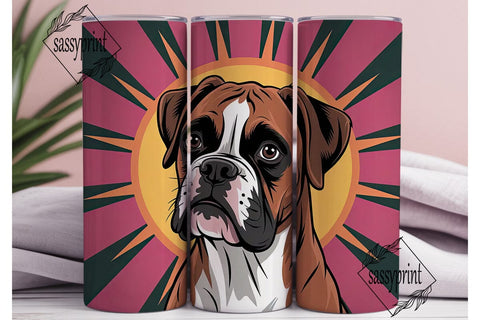 Boxer Dog 20oz Tumbler Wrap Sublimation sassyprint 