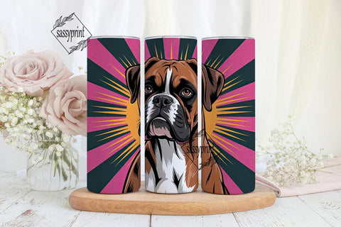 Boxer Dog 20oz Tumbler Wrap Sublimation sassyprint 