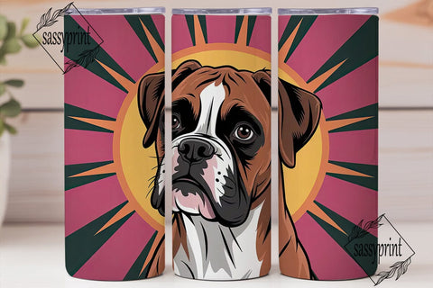 Boxer Dog 20oz Tumbler Wrap Sublimation sassyprint 