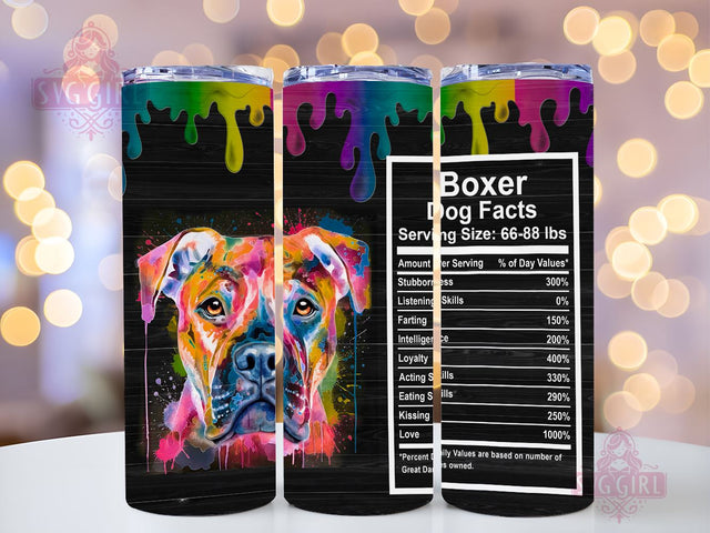 Boxer Dog Gifts 20oz Tumbler Wrap Sublimation Design, Gifts For Boxer Lovers Tumbler Png, Mothers Day, Fathers Day, Gifts for Dog Owners Straight Tapered Tumbler Wrap, Instant Digital Download Sublimation SvggirlplusArt 
