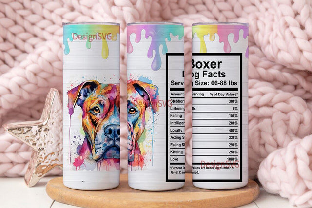 Boxer Dog Gifts, Gifts For Boxer Lovers - Dog Mom - Dog Dad, Mothers Day - Fathers Day - Birthday - Gifts for Dog Owners, Boxer 20 Oz Skinny Tumbler Wrap Sublimation StraightTapered Seamless Sublimation DesignSVG 