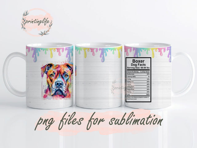 Boxer Dog Gifts, Gifts For Boxer Lovers Mug Wrap Design, Instant Digital Design Download Mug Wrap Design, Mug Design PNG Sublimation PrintingLife 