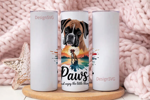 Boxer Dog Sunset 20oz Tumbler Wrap Sublimation DesignSVG 