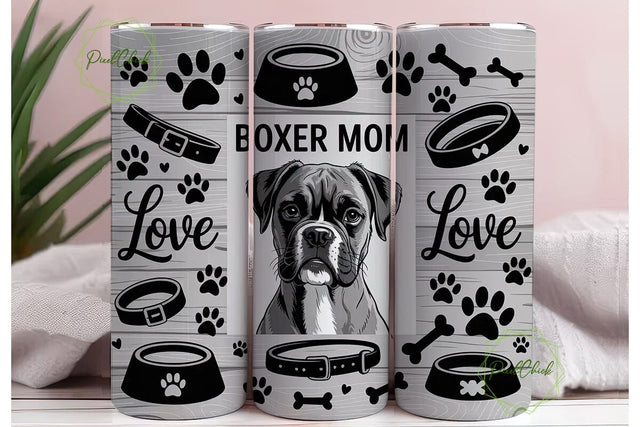 Boxer Mom 20oz Tumbler Wrap Sublimation PixelChick 