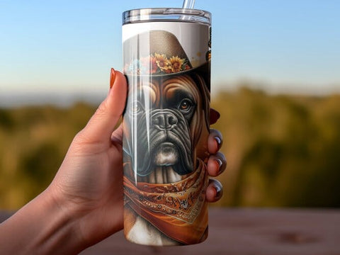 Boxer Tumbler Sublimation Wrap, Autumn Dog Wrap Sublimation BijouBay 