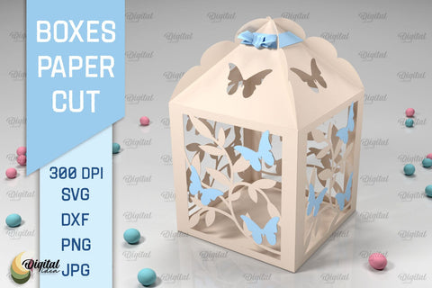 Boxes Paper Cut Bundle. 3D Gift Boxes SVG. Favor Boxes Paper Cut 3D Paper Evgenyia Guschina 