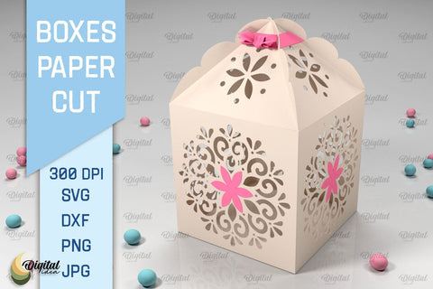 Boxes Paper Cut Bundle. 3D Gift Boxes SVG. Favor Boxes Paper Cut 3D Paper Evgenyia Guschina 