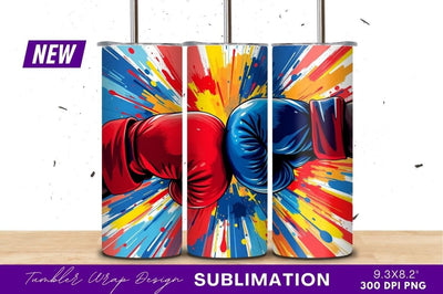 Boxing gloves collision with colorful abstract explosion Sublimation Regulrcrative 