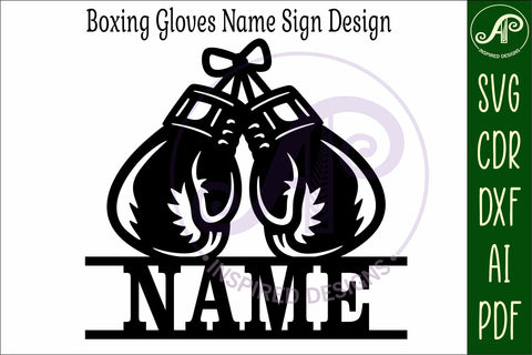 Boxing Gloves Name Sign SVG, Personalized Boxing Name Sign SVG APInspireddesigns 