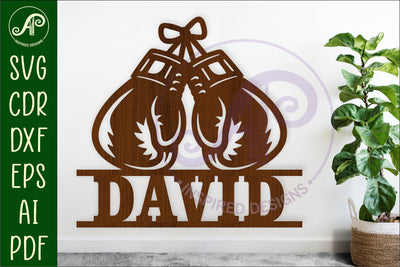 Boxing Gloves Name Sign SVG, Personalized Boxing Name Sign SVG APInspireddesigns 