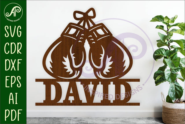 Boxing Gloves Name Sign SVG, Personalized Boxing Name Sign SVG APInspireddesigns 