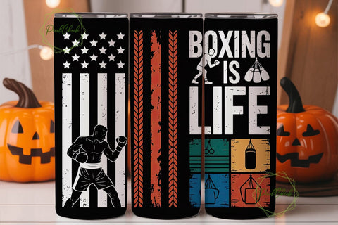 Boxing Life Grunge Flag 20oz Tumbler Sublimation PixelChick 