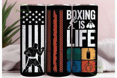 Boxing Life Grunge Flag 20oz Tumbler Sublimation PixelChick 