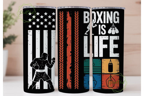 Boxing Life Grunge Flag 20oz Tumbler Sublimation PixelChick 