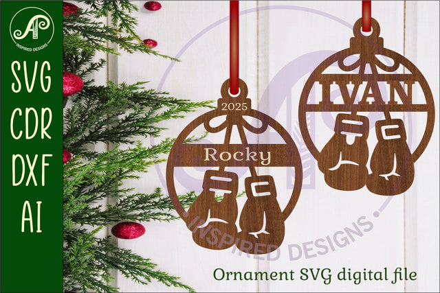 Boxing personalized Christmas Ornament SVG SVG APInspireddesigns 