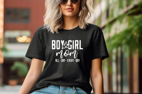 Boy And Girl Mom Svg Png Files, Mothers Day Svg, Mom Of Both Svg, Mom Life Svg, Boy Mama Svg, Girl Mom Svg, Mom Mode Svg, blessed mama svg SVG DesignDestine 