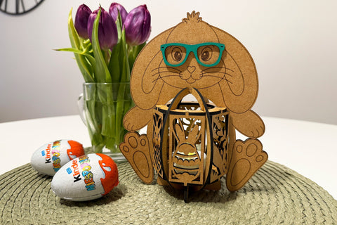 Boy & Girl Easter Bunny Candle Holders SVG LaserCutano 