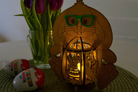 Boy & Girl Easter Bunny Candle Holders SVG LaserCutano 