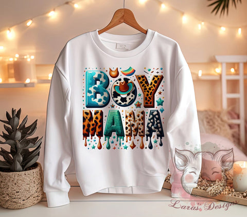 Boy Mama, Cowhide PNG, Mama Sublimation, Western Mama, Rustic Decor, Digital Download, Cow Print Art, Cute Mama Design Sublimation Lara' s Designs 