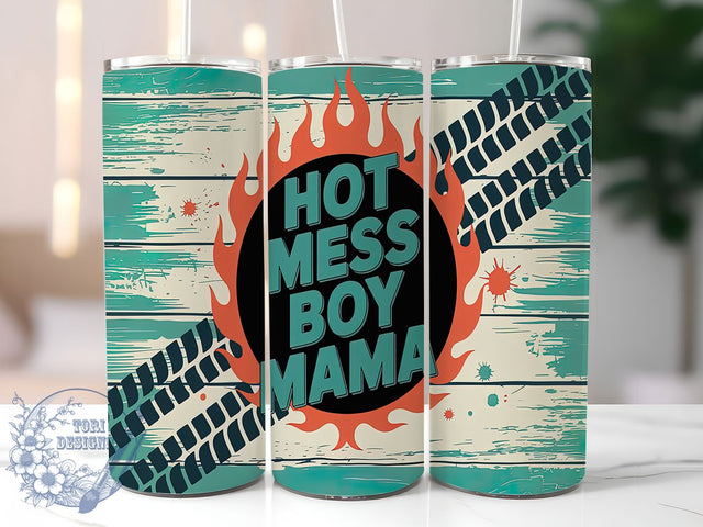 Boy Mama Funny Mom Life Tumbler, Hot Mess Mom Design, Fire Mom Tumbler Wrap, 20oz Sublimation Wrap, Mom Life Tumbler Design, Funny Mom Tumbler Wrap, Sublimation Boy Mom Design Sublimation ToriDesigns 