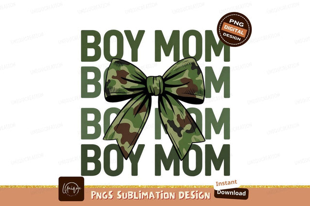 Boy Mom Camouflage Ribbon Themed Design Sublimation Designangry 