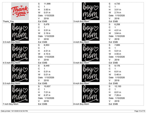 Boy Mom Embroidery Design – Heart Mom Machine Embroidery File, Mother of Boys Script Design, Mama Gift Embroidery/Applique DESIGNS PatternFeed8 